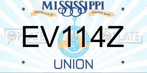 EV114Z Mississippi License Plate