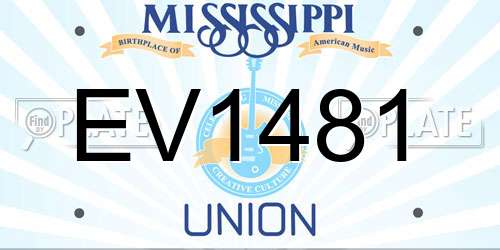 EV1481 Mississippi License Plate