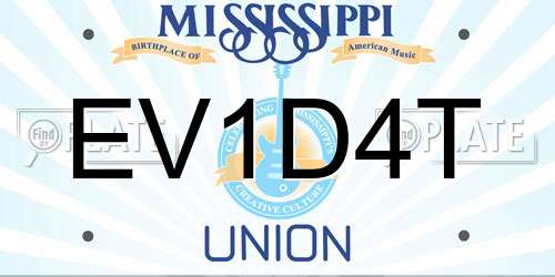 EV1D4T Mississippi License Plate