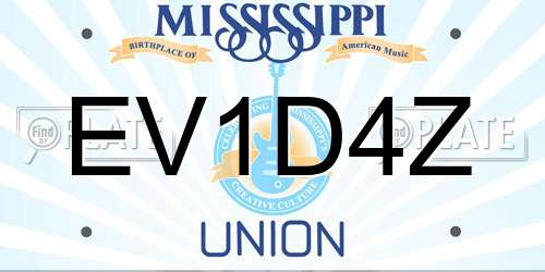 EV1D4Z Mississippi License Plate