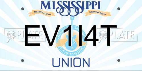 EV1I4T Mississippi License Plate