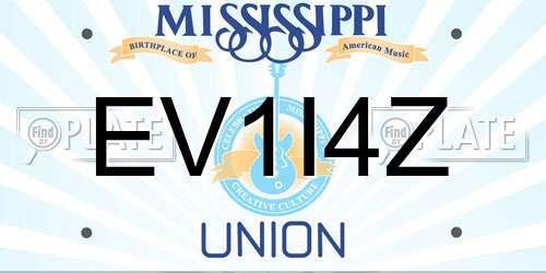 EV1I4Z Mississippi License Plate