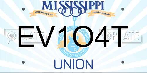 EV1O4T Mississippi License Plate