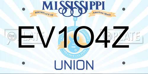 EV1O4Z Mississippi License Plate