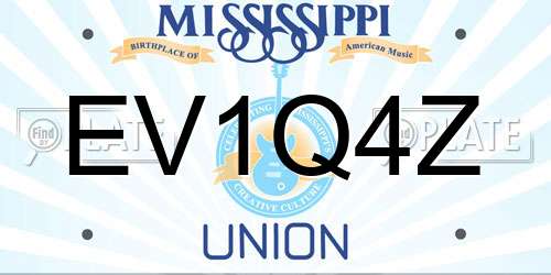 EV1Q4Z Mississippi License Plate