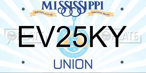 EV25KY Mississippi License Plate