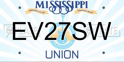 EV27SW Mississippi License Plate