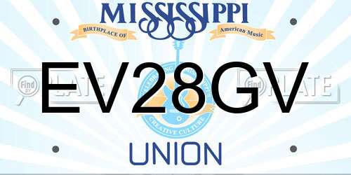 EV28GV Mississippi License Plate