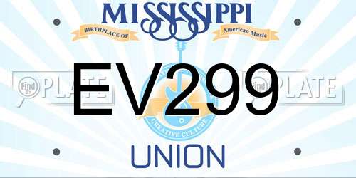 EV299 Mississippi License Plate