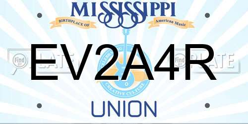 EV2A4R Mississippi License Plate