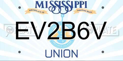 EV2B6V Mississippi License Plate