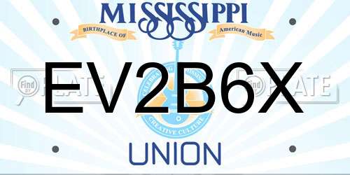 EV2B6X Mississippi License Plate
