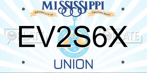 EV2S6X Mississippi License Plate
