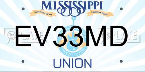 EV33MD Mississippi License Plate