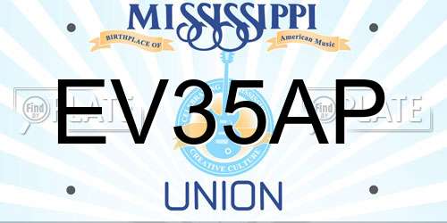 EV35AP Mississippi License Plate