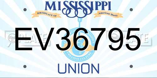 EV36795 Mississippi License Plate