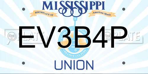 EV3B4P Mississippi License Plate