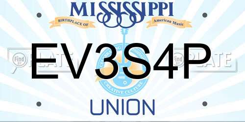 EV3S4P Mississippi License Plate