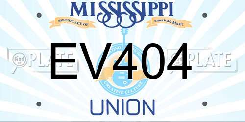 EV404 Mississippi License Plate