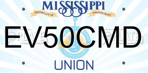 EV50CMD Mississippi License Plate
