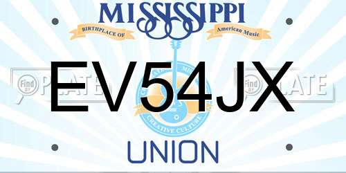 EV54JX Mississippi License Plate