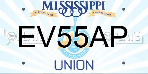 EV55AP Mississippi License Plate