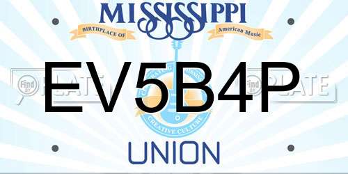 EV5B4P Mississippi License Plate
