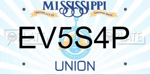 EV5S4P Mississippi License Plate