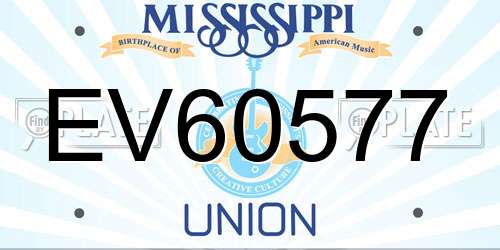 EV60577 Mississippi License Plate