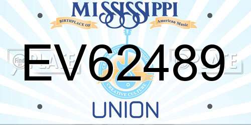 EV62489 Mississippi License Plate
