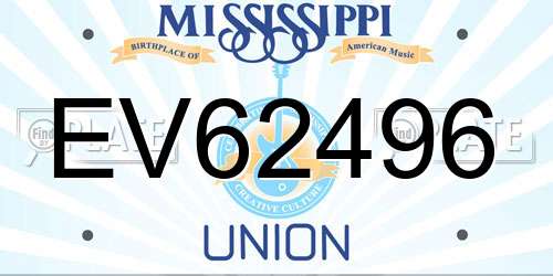 EV62496 Mississippi License Plate