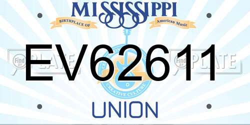 EV62611 Mississippi License Plate