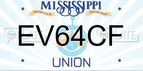 EV64CF Mississippi License Plate
