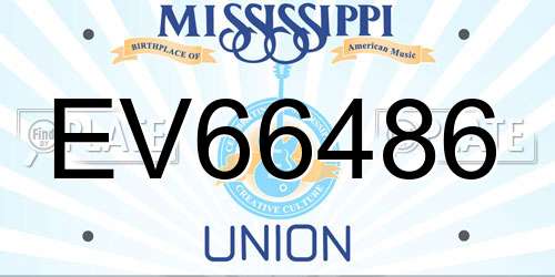 EV66486 Mississippi License Plate