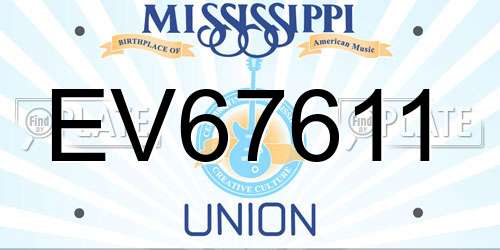 EV67611 Mississippi License Plate