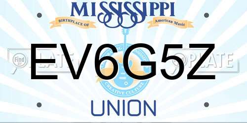 EV6G5Z Mississippi License Plate