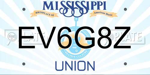 EV6G8Z Mississippi License Plate