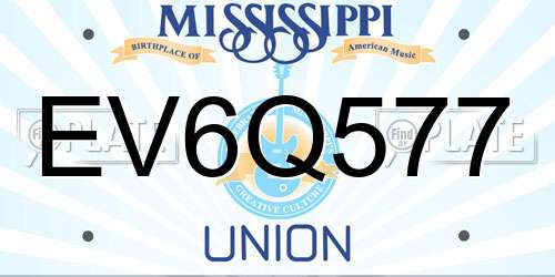 EV6Q577 Mississippi License Plate