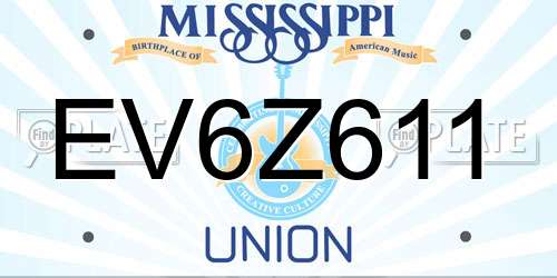 EV6Z611 Mississippi License Plate