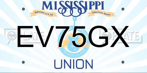 EV75GX Mississippi License Plate
