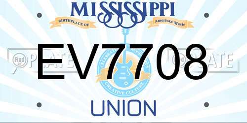 EV7708 Mississippi License Plate