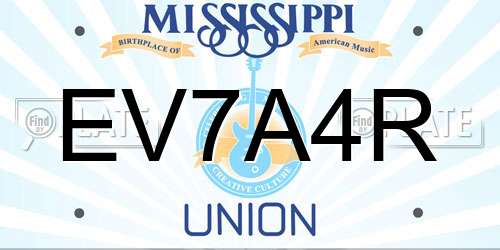 EV7A4R Mississippi License Plate