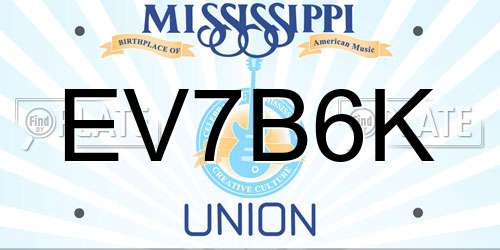 EV7B6K Mississippi License Plate