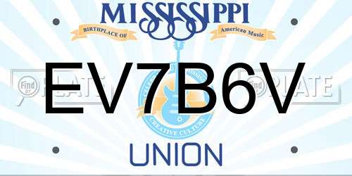 EV7B6V Mississippi License Plate