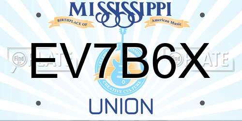 EV7B6X Mississippi License Plate