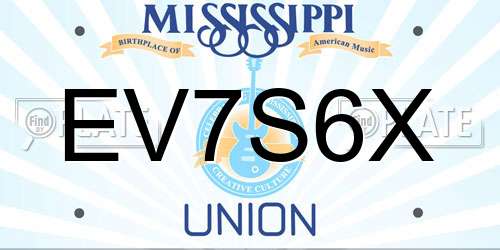 EV7S6X Mississippi License Plate