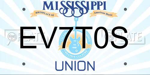 EV7T0S Mississippi License Plate