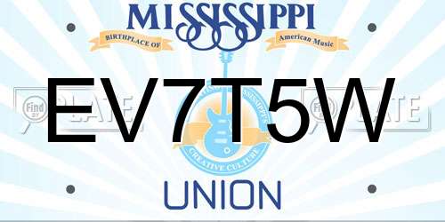 EV7T5W Mississippi License Plate