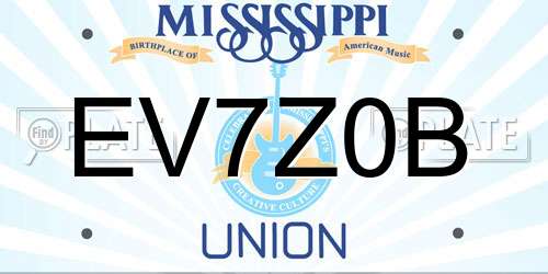 EV7Z0B Mississippi License Plate
