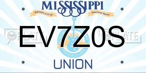 EV7Z0S Mississippi License Plate